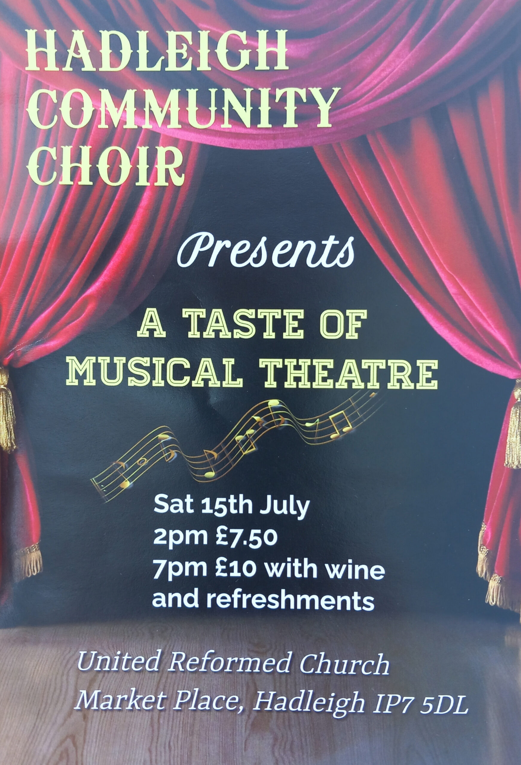 hadleigh community choir a taste of musical theatre