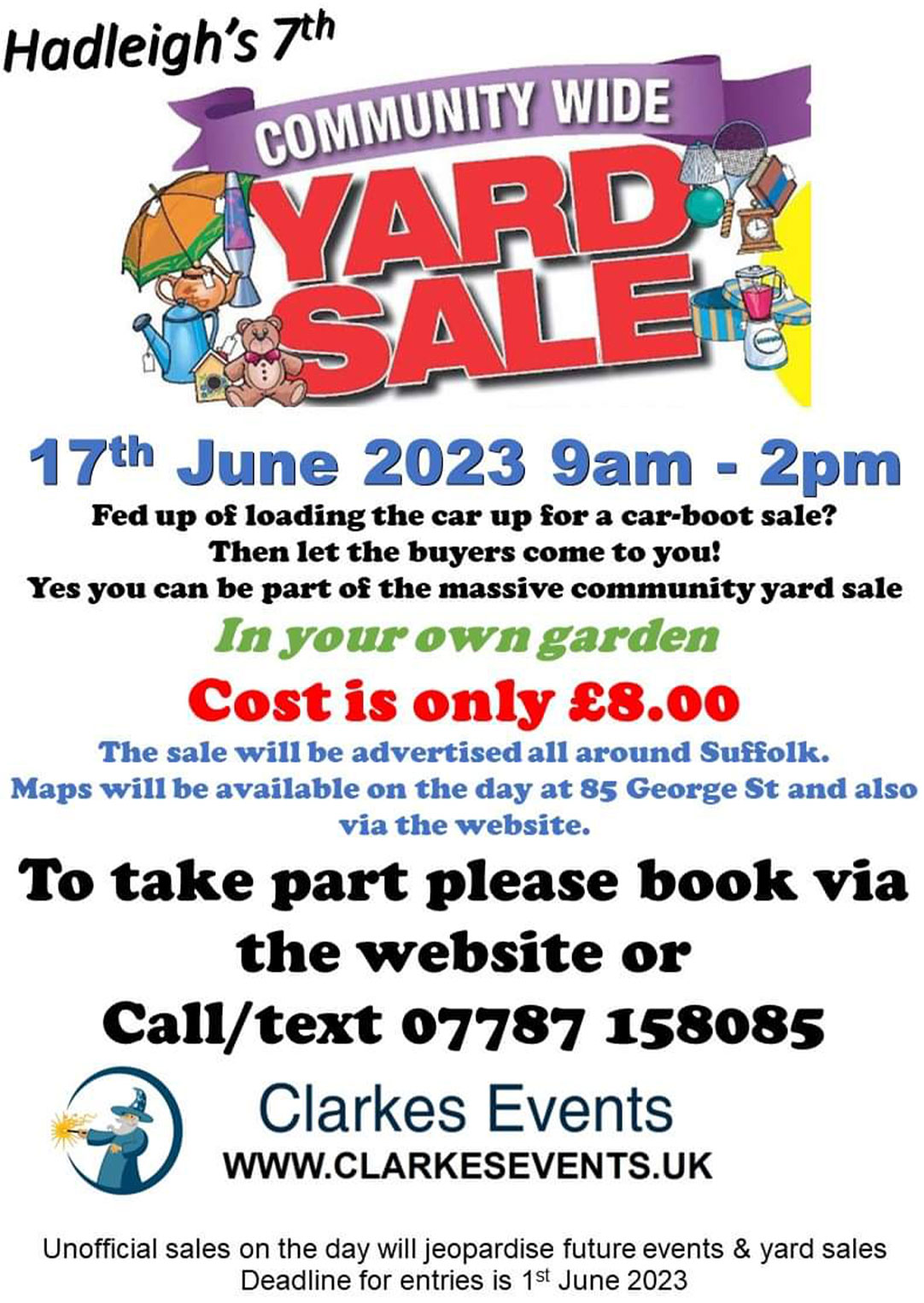 Hadleigh's 7th Community Wide Yard Sale