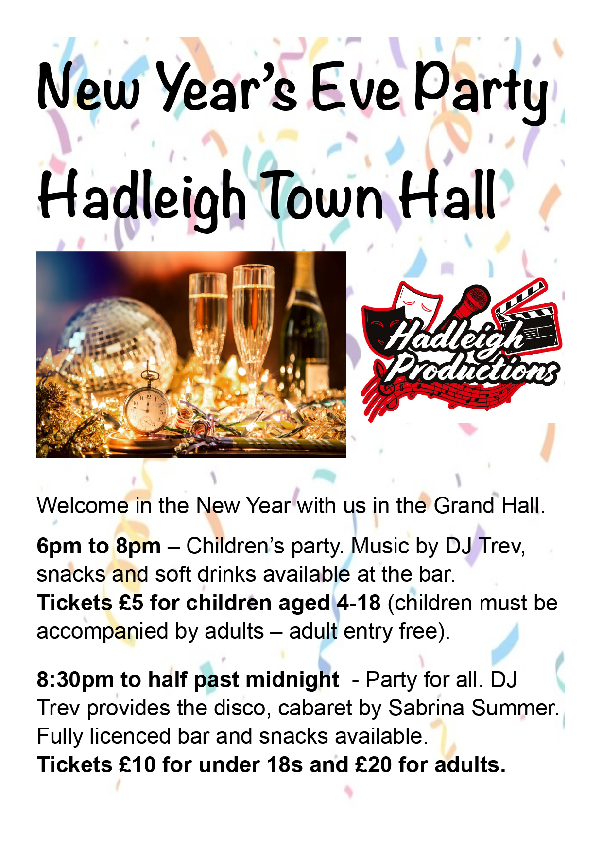 New Year’s Eve Party Hadleigh Town Hall