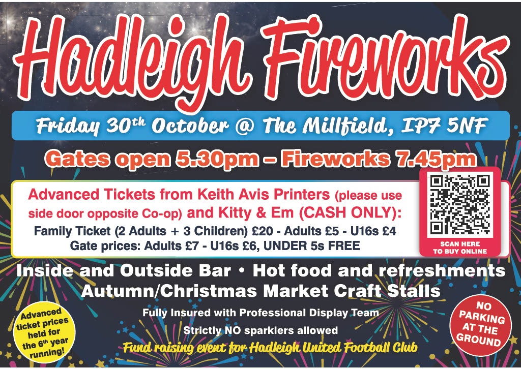 Hadleigh Fireworks Display - Friday 30th October 2026